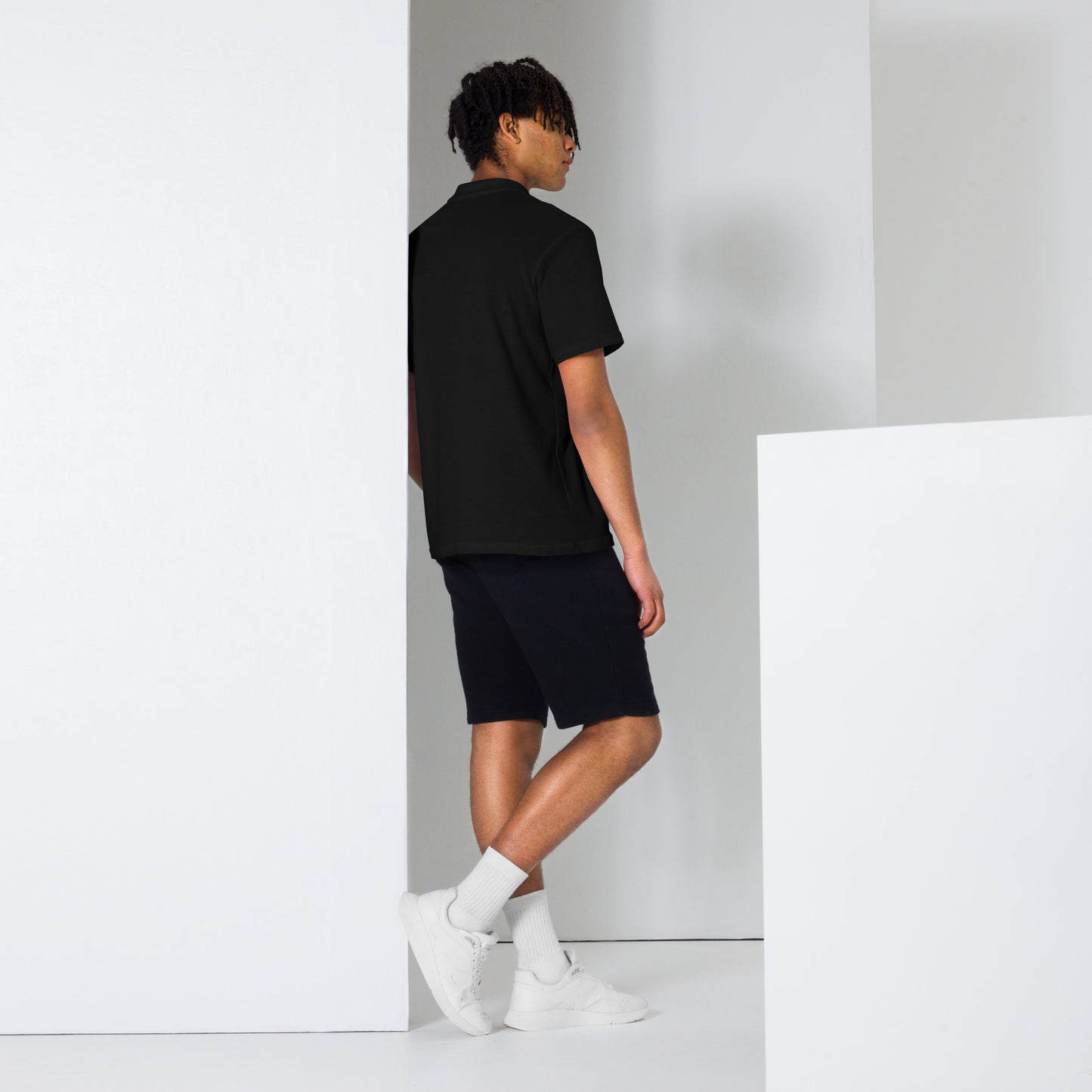 Unisex pique polo shirt - Black