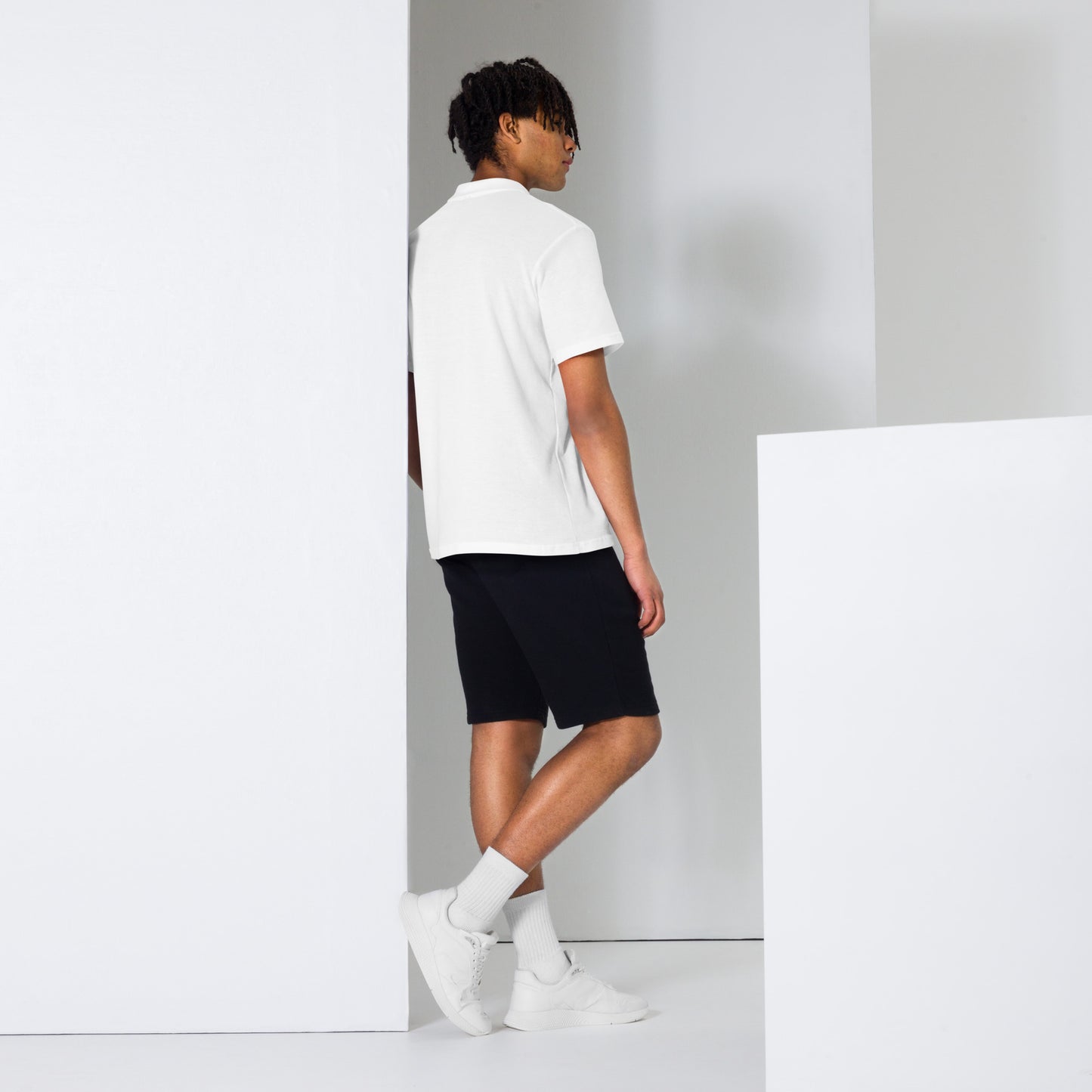 Unisex pique polo shirt - White