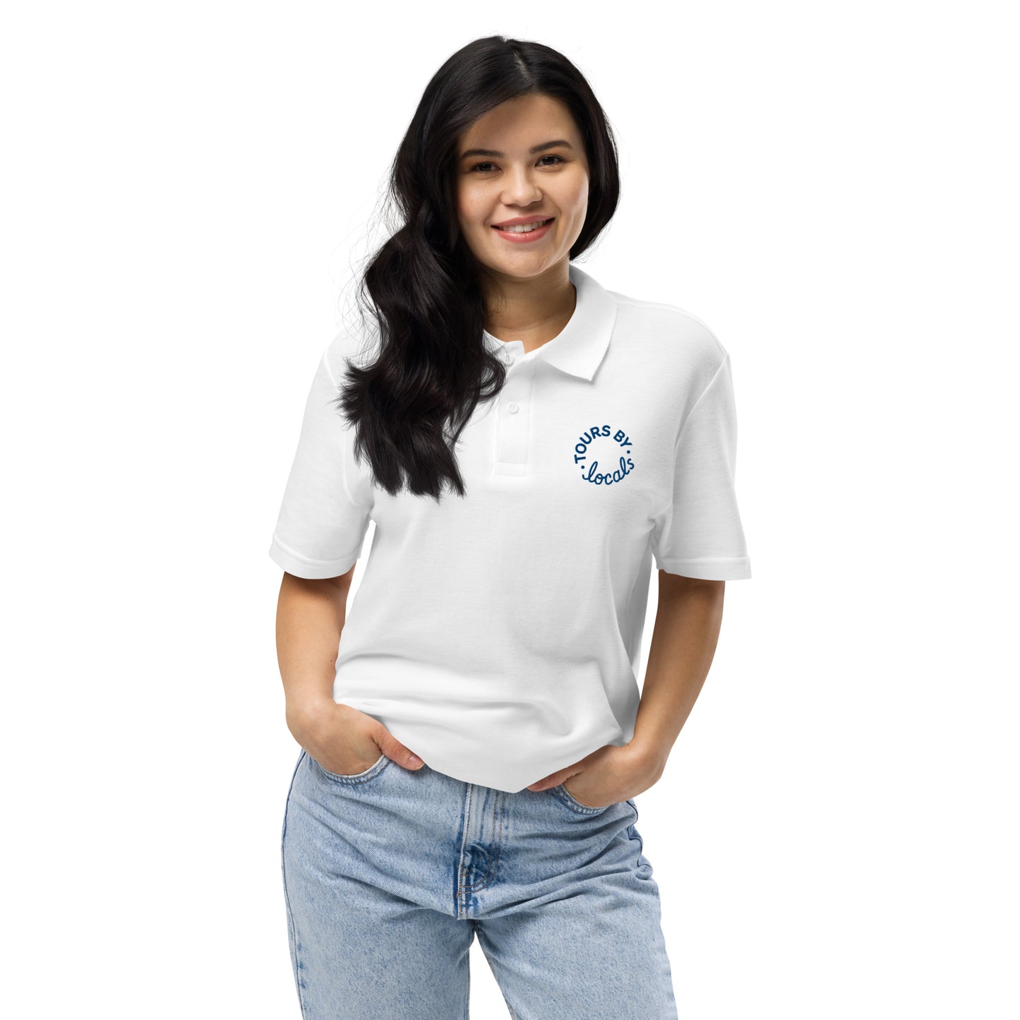 Unisex pique polo shirt - White
