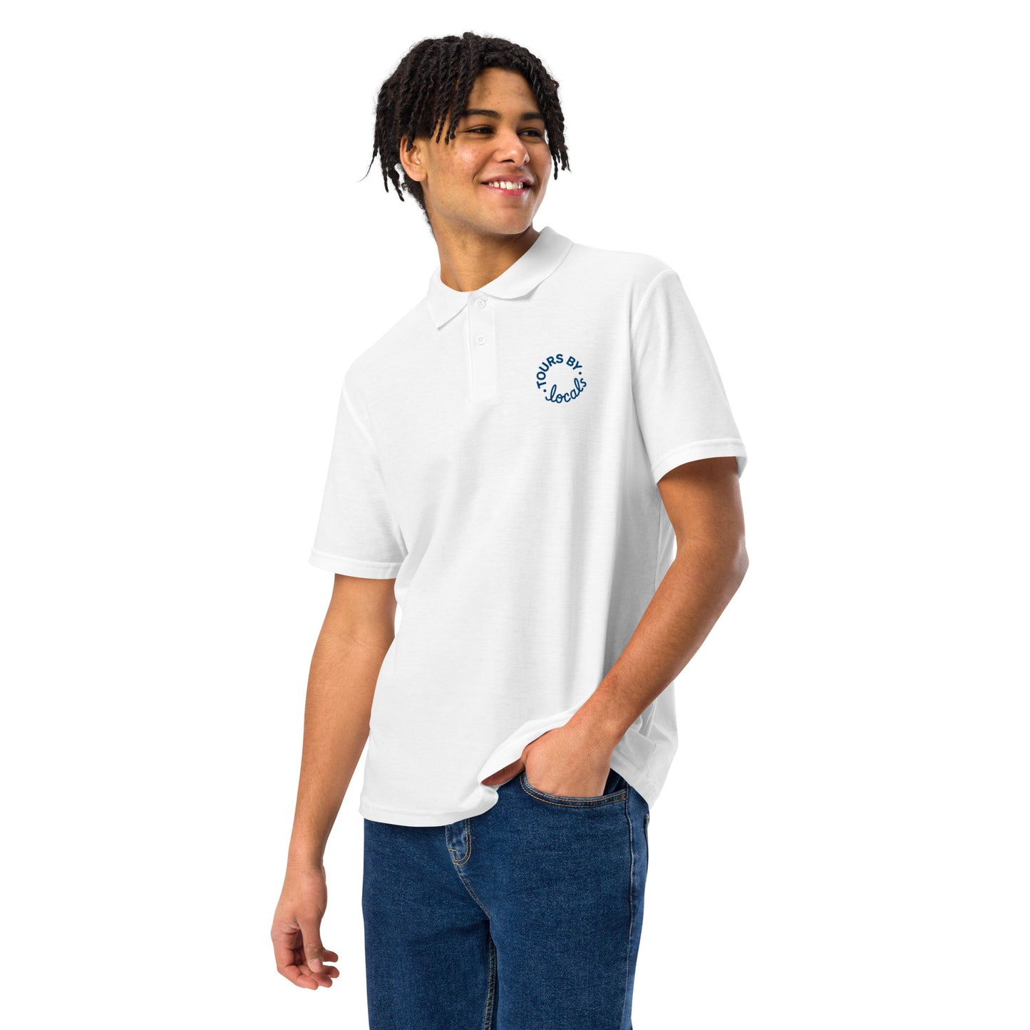 Unisex pique polo shirt - White