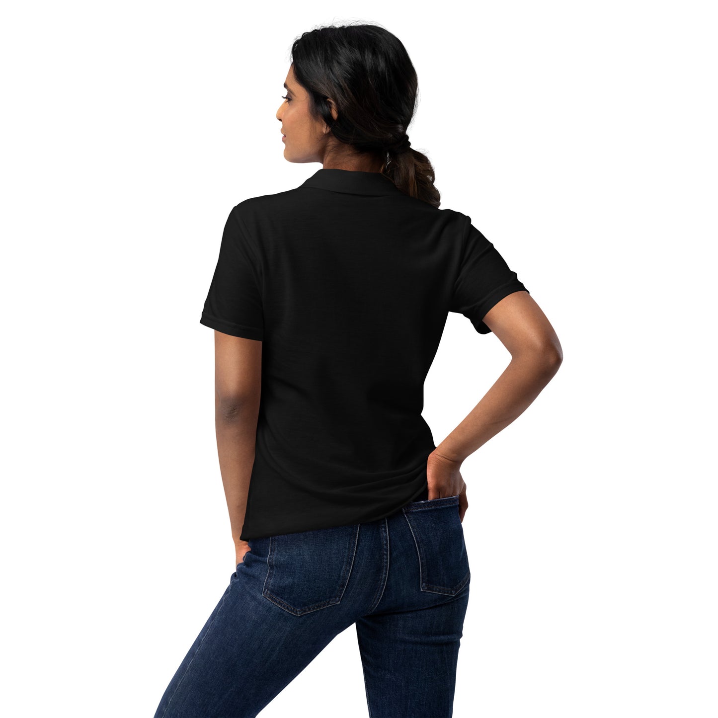 Women’s pique polo shirt - Black