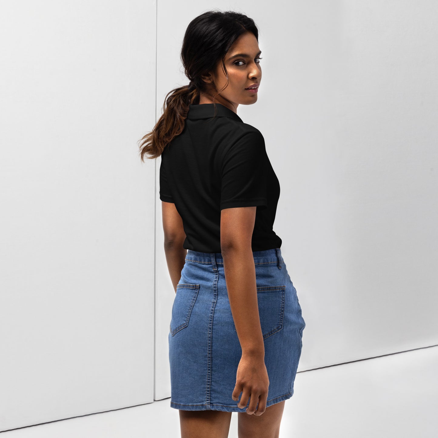 Women’s pique polo shirt - Black