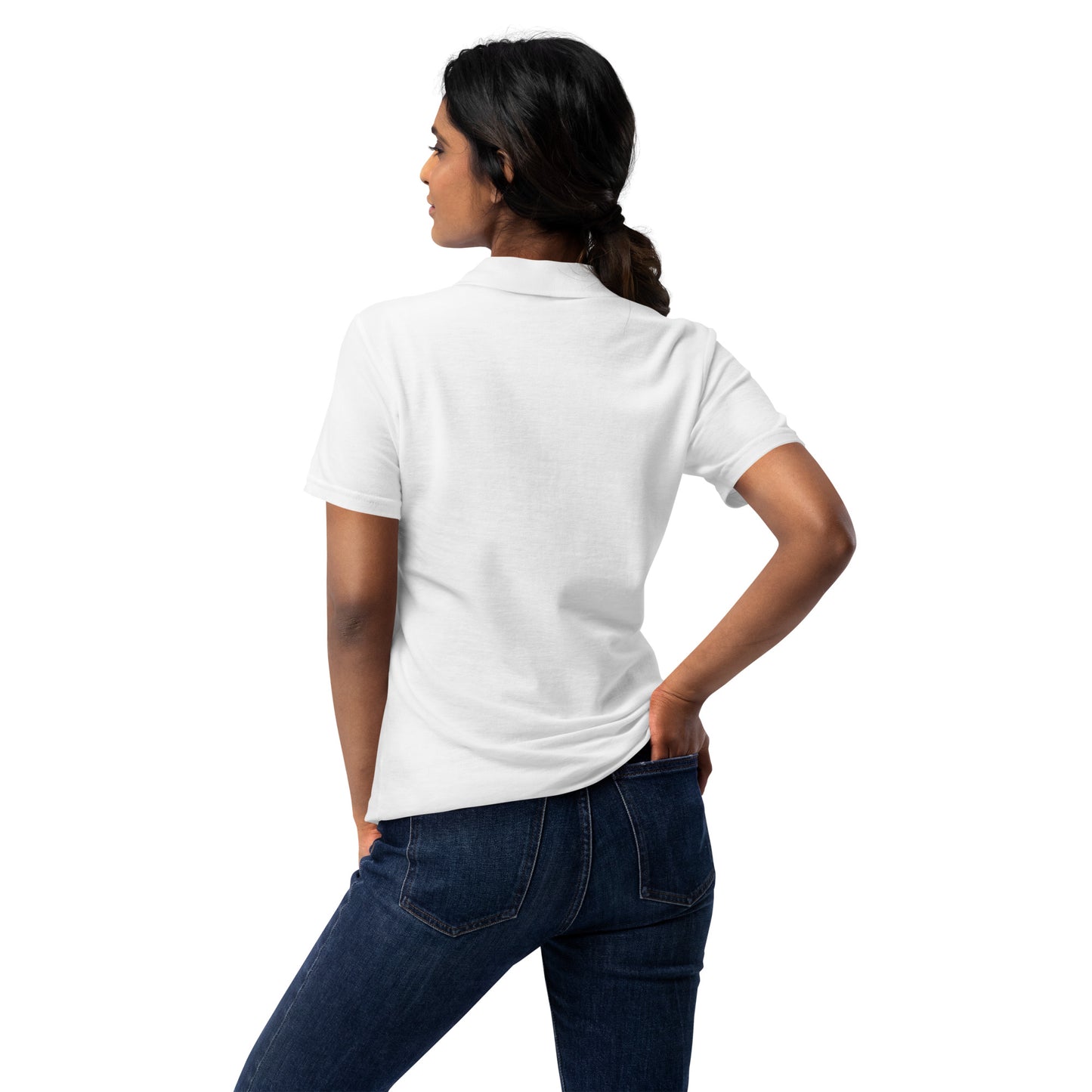 Women’s pique polo shirt - White
