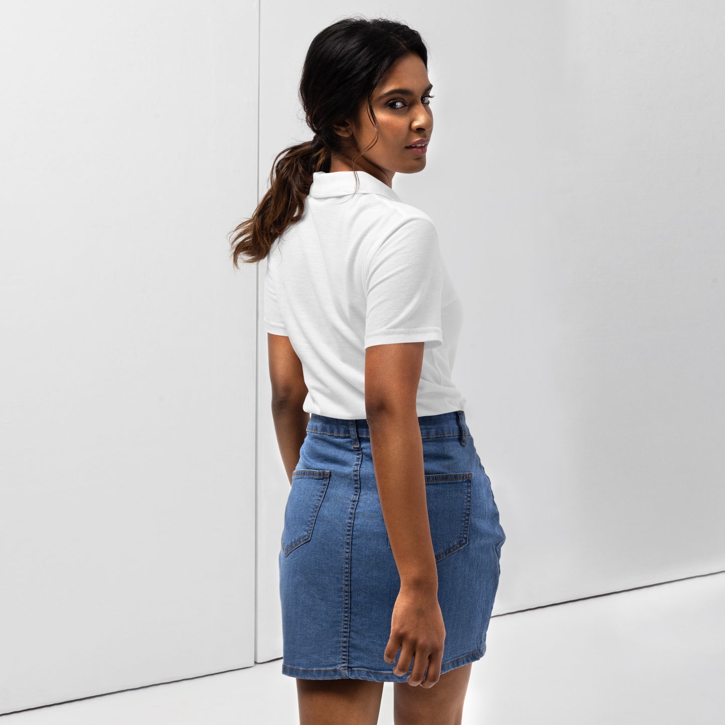 Women’s pique polo shirt - White