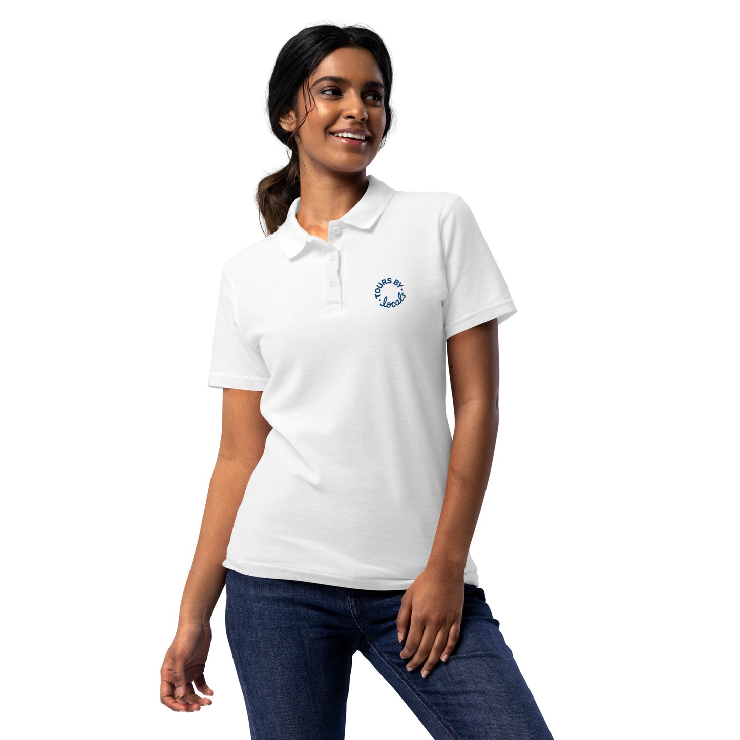 Women’s pique polo shirt - White