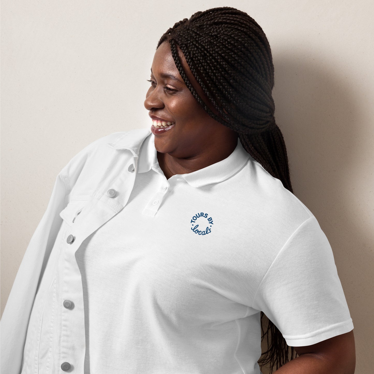 Women’s pique polo shirt - White